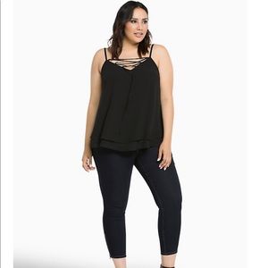 Torrid Lace Up Double Layered Chiffon Cami